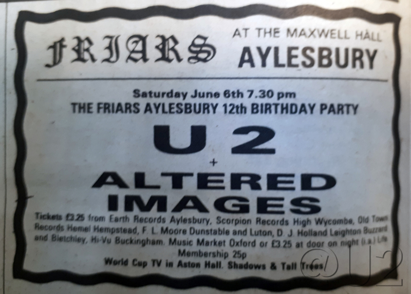 1981, June 6th Friars advert