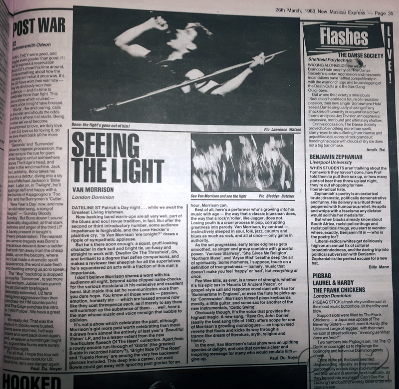 Hammersmith Odeon 21st March 1983 Review