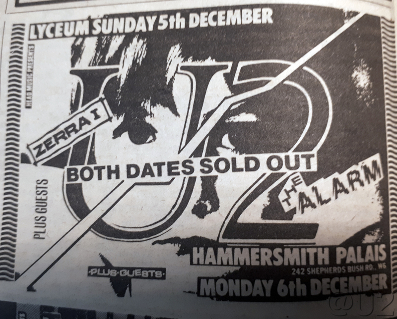 1982 London December Concert advert