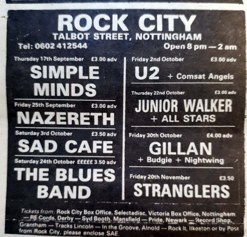 Nottingham Rock City Advert 